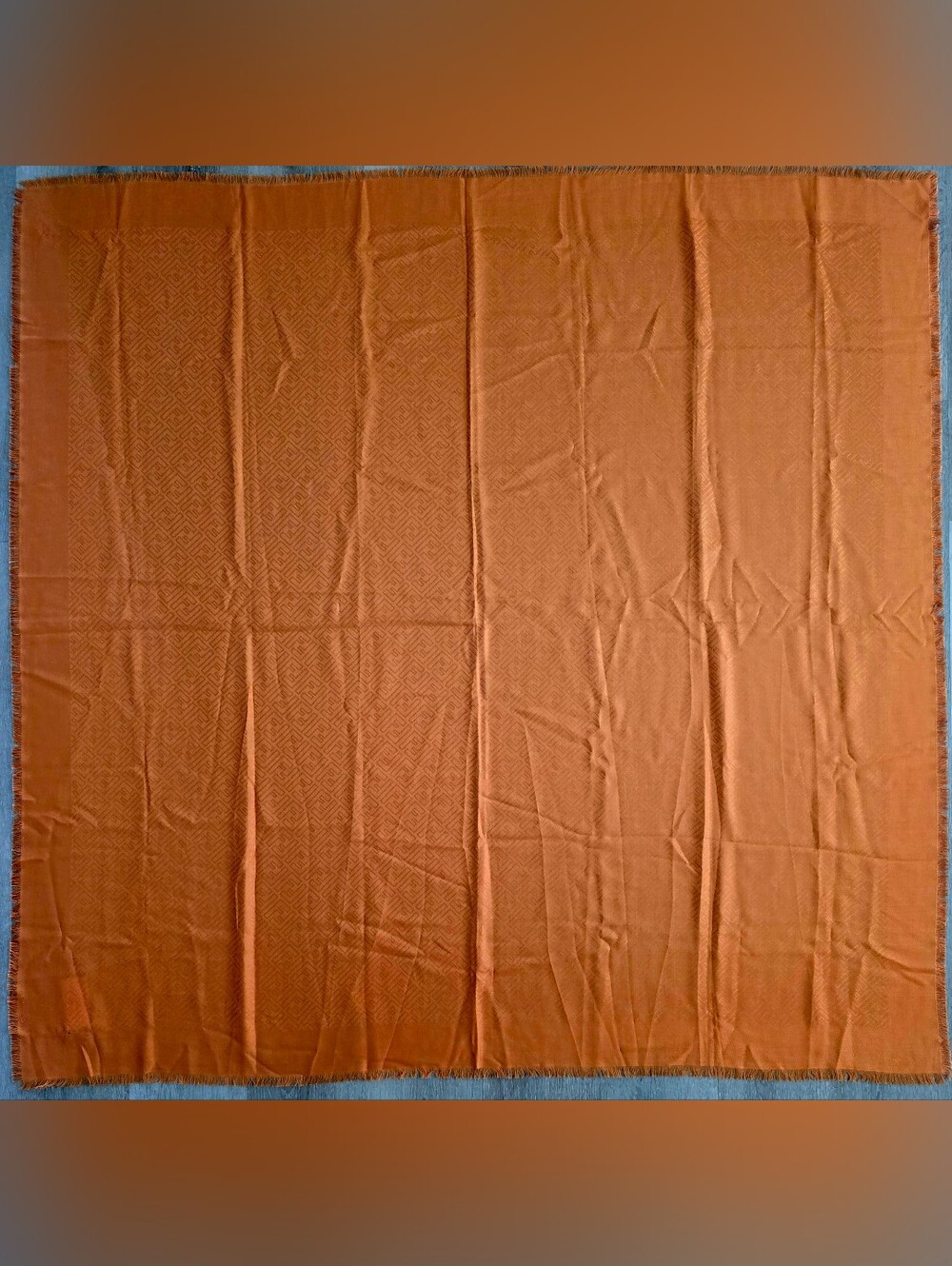 Auth Fendi FF Zucca Jacquard Shawl Scarf